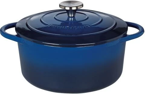 Küchenprofi Bratentopf Rund Aus Gusseisen Provence In Ocean Blue 26 Cm / 21 Cm / 11,5 Cm / 5,3 L