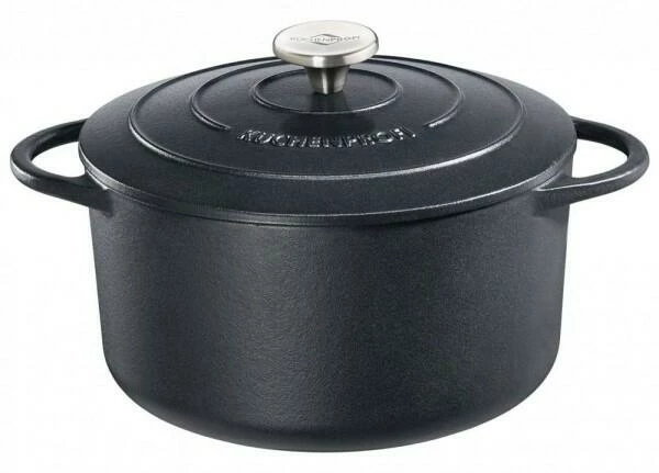 Küchenprofi Bratentopf Rund Aus Gusseisen Provence In Schwarz 28 Cm / 23 Cm / 12 Cm / 6,6 L