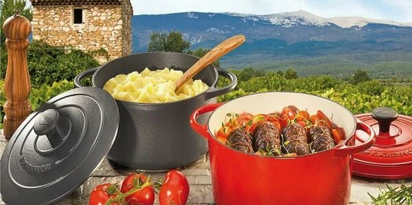 Küchenprofi Bratentopf Rund Aus Gusseisen Provence In Rot 28 Cm / 23 Cm / 12 Cm / 6,6 L – Bild 2