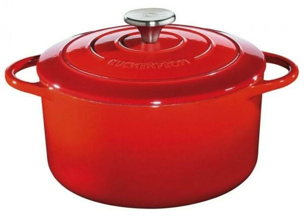 Küchenprofi Bratentopf Rund Aus Gusseisen Provence In Rot 28 Cm / 23 Cm / 12 Cm / 6,6 L
