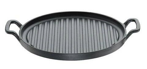Küchenprofi Grillpfanne Provence Rund Aus Gusseisen Mit 2 Griffen