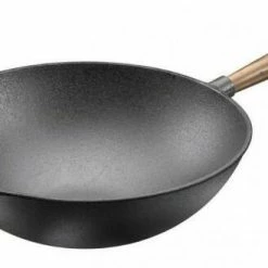 Skeppshult Wokpfanne Aus Gusseisen Mit Walnussgriff 32 Cm