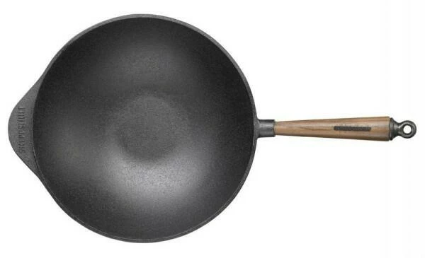 Skeppshult Wokpfanne Aus Gusseisen Mit Walnussgriff 32 Cm – Bild 3
