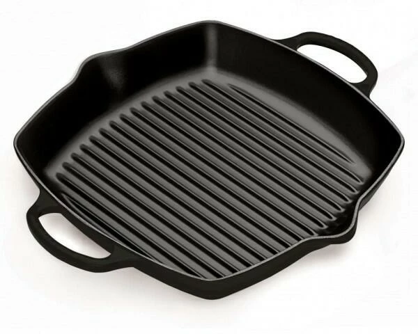 Le Creuset Grillpfanne Signature Quadratisch Mit 2 Griffen In Schwarz