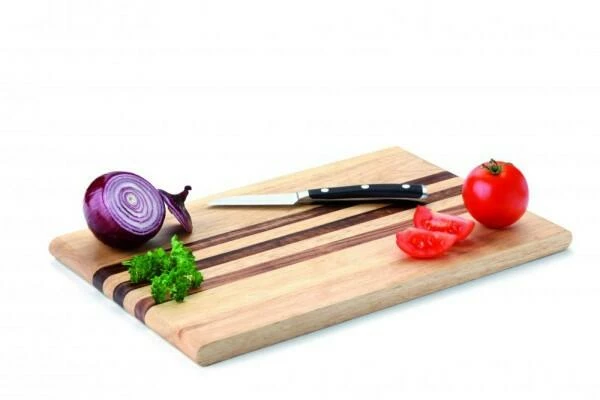 Continenta Schneidebrett Aus Gummibaumholz Mit Streifen Aus Akazienholz 30 X 19 X 1,5 Cm – Bild 2