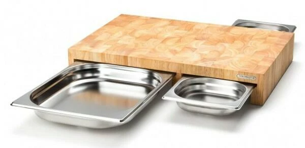 Continenta Schneidebrett Aus Gummibaum Stirnholz Mit 3 Schubladen