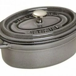 Staub Mini Cocotte Oval Aus Gusseisen In Graphitgrau