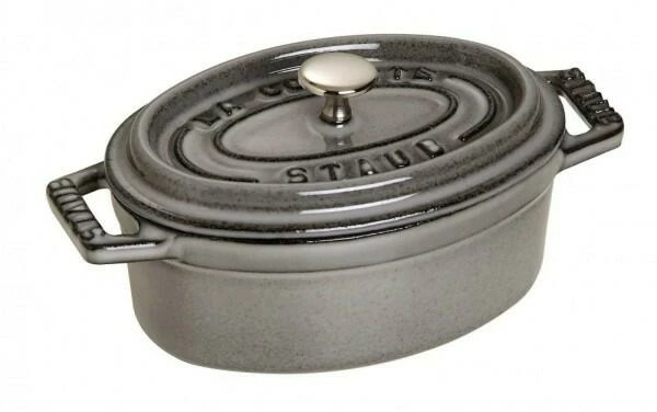 Staub Mini Cocotte Oval Aus Gusseisen In Graphitgrau