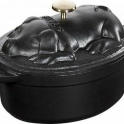 Staub Cocotte Schwein In Schwarz