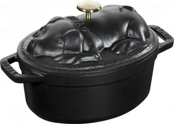 Staub Cocotte Schwein In Schwarz