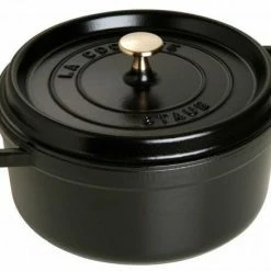 Staub Cocotte Rund Aus Gusseisen In Schwarz 16, 13 Cm/ 8 Cm/ 1,2 Liter