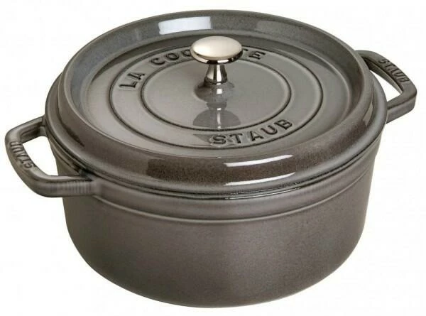 Staub Cocotte Rund Aus Gusseisen In Graphitgrau 18, 15 Cm / 8 Cm/ 1,7 Liter