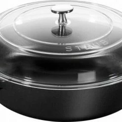 Staub Bräter Mit Glasdeckel In Schwarz 28 Cm / 22,2 Cm / 16,2 Cm / 4,33 Kg / 3,7 L