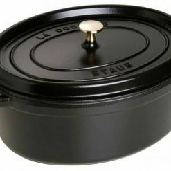 Staub Cocotte Oval Aus Gusseisen In Schwarz 27 X 21 Cm / 3,2 Liter