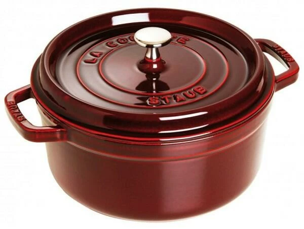 Staub Cocotte Rund Aus Gusseisen In Grenadine 26, 24 Cm / 12 Cm/ 5,2 Liter