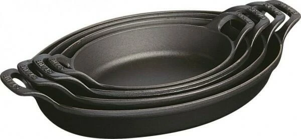Staub Auflaufform Oval Aus Gusseisen In Schwarz 28 X 21 Cm – Bild 2