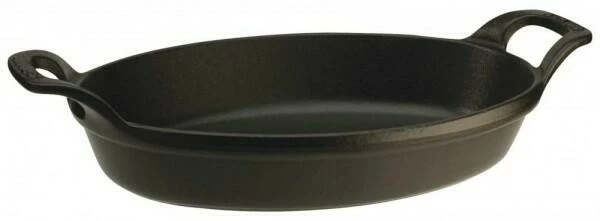 Staub Auflaufform Oval Aus Gusseisen In Schwarz 21 X 15 Cm