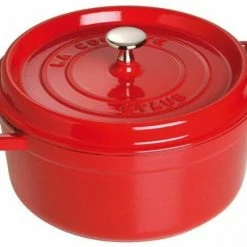 Staub Cocotte Rund Aus Gusseisen In Kirschrot 10 Cm / 8 Cm/ 5 Cm/ 0,25 Liter