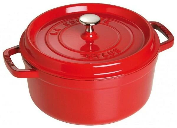 Staub Cocotte Rund Aus Gusseisen In Kirschrot 24 Cm / 22 Cm / 10 Cm/ 3,8 Liter 3 Staub Cocotte Rund Aus Gusseisen In Kirschrot 24 Cm / 22 Cm / 10 Cm/ 3,8 Liter