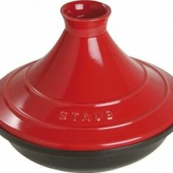 Staub Tajine Aus Gusseisen In Schwarz-kirschrot 28 Cm / 20 Cm