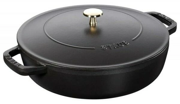 Staub Bräter Mit Chistera Drop-Structure In Schwarz 28 Cm/ 3,7 L/ 125,5 Cm/ 5,8 Kg