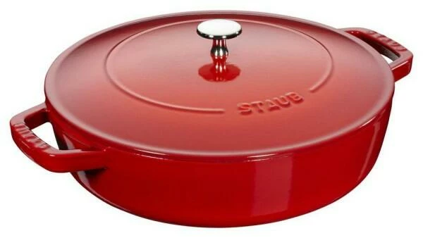 Staub Bräter Mit Chistera Drop-Structure In Kirschrot 24 Cm/ 2,4 L / 11,5 Cm/ 4,5 Kg