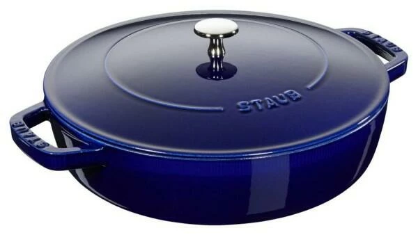 Staub Bräter Mit Chistera Drop-Structure In Dunkelblau 28 Cm / 22,5 Cm / 3,7 L / 8 Cm / 125,5 Cm / 5,8 Kg