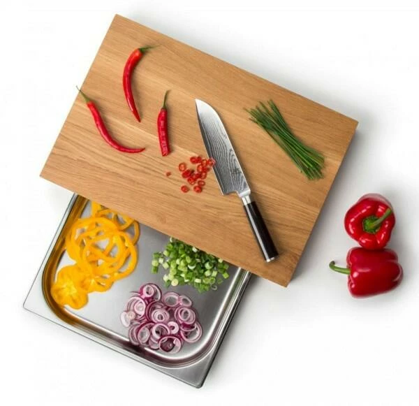 Continenta Schneidebrett Aus Eiche Mit Schublade 48 X 32,5 X 6 Cm – Bild 5