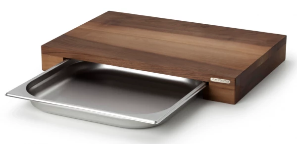 Continenta Schneidebrett Aus Walnuss Mit Schublade 39 X 27 X 6 Cm
