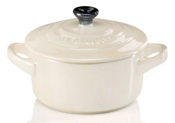 Le Creuset Mini Cocotte In Creme Metallic