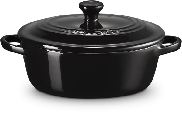 Le Creuset Mini Cocotte Oval In Schwarz