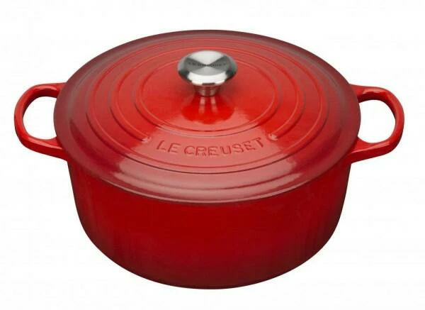 Le Creuset Bräter Signature Rund In Kirschrot 24 Cm / 4,2 L / 11 Cm / 19,5 Cm