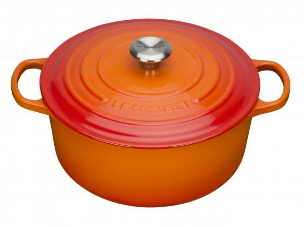 Le Creuset Bräter Signature Rund In Ofenrot 24 Cm / 4,2 L