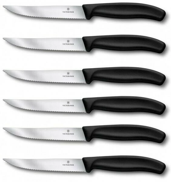Victorinox SwissClassic Steakmesser-Set, 11 Cm, Schwarz, 6-teilig