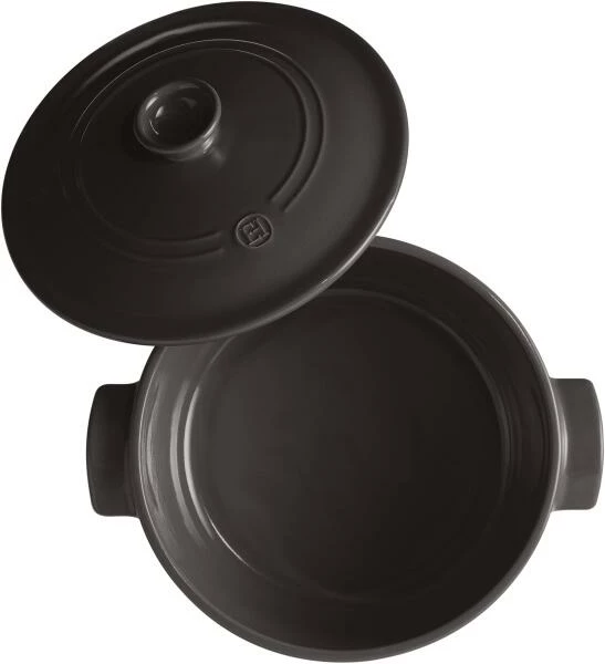Emile Henry Schmortopf Rund In Fusain 24 Cm / 20 Cm / 11 Cm / 4 Liter – Bild 2