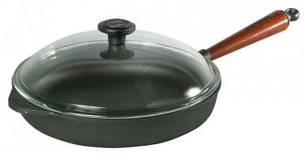 Skeppshult Servierpfanne Mit Holzgriff Und Glasdeckel 25 Cm / 6 Cm