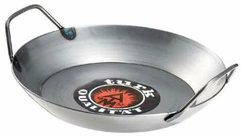 Turk Eisenpfanne Mit Zwei Griffen Boden: 22 Cm, Oben: 30 Cm, Rand: 5,0 Cm, 2,10 Kg