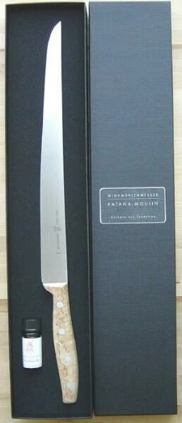 Schinken- Und Filiermesser Katana-Moulin Von Windmühlenmesser Pflaumenholz – Bild 2